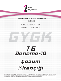 KPSS - GYGK TG 10 DENEME - YANIT