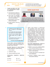7.Sınıf 40lı Sosyal Bilgiler Deneme