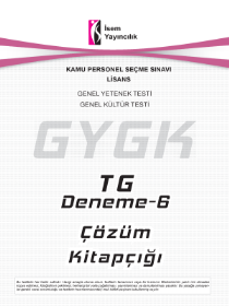 KPSS - TÜRKİYE GENELİ GYGK LİSANS TG 6 DENEME - YANIT