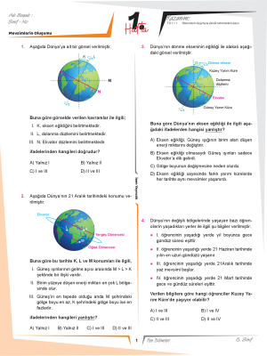 8.Sınıf Matematik Ödev Föyü - 2024